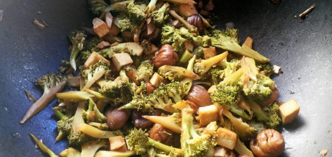 recette sauté brocoli tofu châtaignes