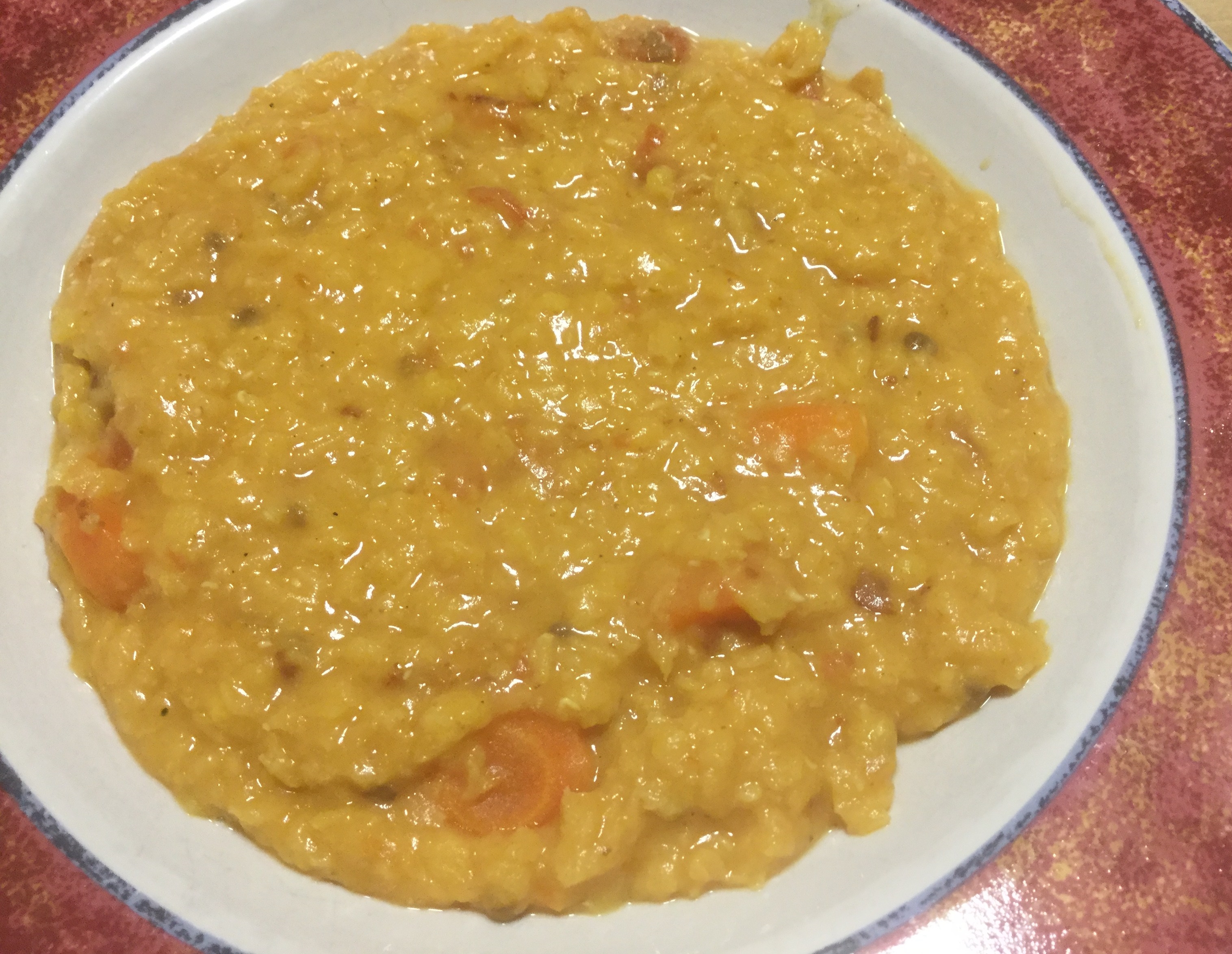 lentilles corail épicées au lait de coco