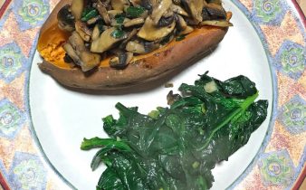 patate douce champignons et épinards