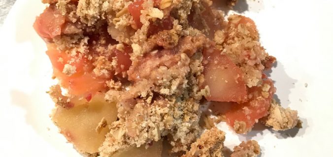 crumble maison pommes fruits rouges