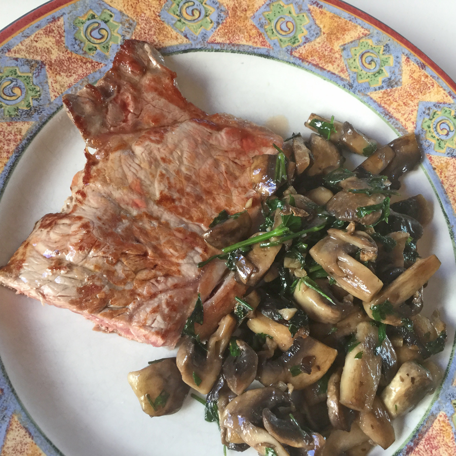 steak et champignons